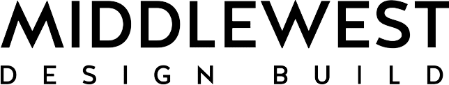 Logo with the text "MIDDLEWEST" in large bold letters and "DESIGN BUILD" in smaller spacing underneath.